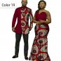 African couple Cotton clothing African ethnic wax printing Skirt and Men's Shirt
