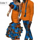 African couple Cotton clothing wax printing Women Skirt and Men's Shirt Pants
