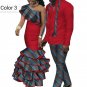 African couple Cotton clothing wax printing Women Skirt and Men's Shirt Pants