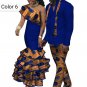 African couple Cotton clothing wax printing Women Skirt and Men's Shirt Pants