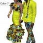African couple Cotton clothing wax printing Women Skirt and Men's Shirt Pants
