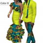 African couple Cotton clothing wax printing Women Skirt and Men's Shirt Pants