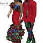 African couple Cotton clothing wax printing Women Skirt and Men's Shirt Pants