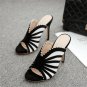 Striped heeled slippers shoes