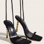 Women's large size simple square toe back strap gourd heel high heel sandals
