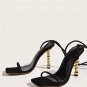 Women's large size simple square toe back strap gourd heel high heel sandals