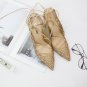 Openwork pattern pointed shallow mouth straps 12cm fine high heel sexy ladies shoes 4 Colors