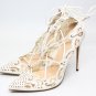 Openwork pattern pointed shallow mouth straps 12cm fine high heel sexy ladies shoes 4 Colors