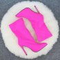 Women's middle boots stretch cloth pointed toe stiletto high heels large size 43