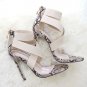 Snake print transparent word strap high heels large size