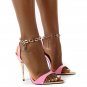 Candy color pointed high heel sandals 35-42
