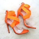 Snake print transparent word strap high heels large size Snake print transparent word strap high heels large size