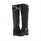 Ladies Long Boots Solid Flat Stud Tall Boots