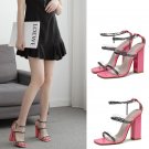 Bock heels shoes pink