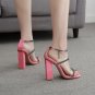 Bock heels shoes pink