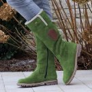 Long Snow Boots Side Zipper Rug Over Round Toe Tall Ladies Large Size