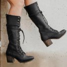 Lace-up boots women's thick heel plus size 40-43 Lace-up boots women's thick heel plus size 40-43