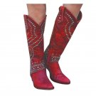 Ladies rivet boots chunky mid heel 40-43 plus size