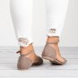 Fish mouth buckle strap flat heels women's large size sandals 34-43 two colors
