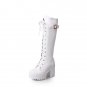 Thick heel women's platform high-heeled long boots lace up 40-43 large size