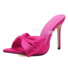 Genuine Leather high heels, big bow stiletto sandals and slippers size 35-42 four colors