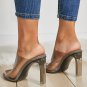 New female plastic transparent 11cm super high heel crystal thick heel female sandals 2 Colors