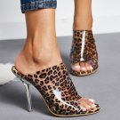 Summer transparent leopard print stiletto sexy sandals and slippers waterproof platform Summer transparent leopard print stiletto sexy sandals and slippers waterproof platform