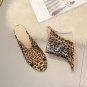 Summer transparent leopard print stiletto sexy sandals and slippers waterproof platform