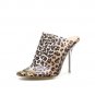 Summer transparent leopard print stiletto sexy sandals and slippers waterproof platform