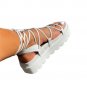 Lace-up flat solid color sponge cake platform Roman shoes women's shoes