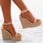 Fashion Super High Heel Platform Buckle Ladies Plus Size Sandals 40-43
