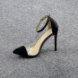 Pointed toe color matching transparent stiletto super high heels women's shoes  2 colors
