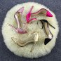 Pointed toe color matching transparent stiletto super high heels women's shoes  2 colors