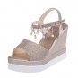 New style women's shoes fashion pearl crystal wedges sandals 3 colors