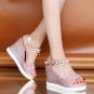 New style women's shoes fashion pearl crystal wedges sandals 3 colors