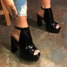 Thick heel women plus size fashion sandals 2 colors
