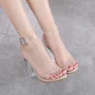 Thick with transparent sandals one character with buckle wild beauty sandals 35-42 Thick with transparent sandals one character with buckle wild beauty sandals 35-42