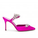 High heels, felt stiletto crystal semi-drag head sandals 2 colors