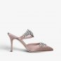 High heels, felt stiletto crystal semi-drag head sandals 2 colors
