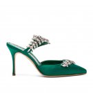 High heels, felt stiletto crystal semi-drag head sandals 2 colors