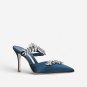 High heels, felt stiletto crystal semi-drag head sandals 2 colors
