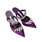 High heels, felt stiletto crystal semi-drag head sandals 2 colors
