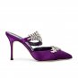 High heels, felt stiletto crystal semi-drag head sandals 2 colors