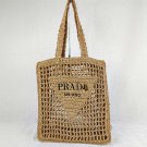 Large-capacity paper rope shoulder bag hollow letter holiday women's woven bag Large-capacity paper rope shoulder bag hollow letter holiday women's woven bag