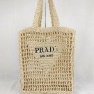 Large-capacity paper rope shoulder bag hollow letter holiday women's woven bag Large-capacity paper rope shoulder bag hollow letter holiday women's woven bag