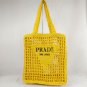 Large-capacity paper rope shoulder bag hollow letter holiday women's woven bag