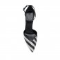 Black stiletto plus size sexy high heel sandals