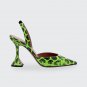 Snake Print High Heel Pointed Toe Stiletto Plus Size French Toe Sandals