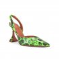 Snake Print High Heel Pointed Toe Stiletto Plus Size French Toe Sandals
