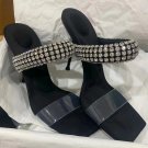 Black king high heels women's square toe stiletto crystal belt pvc sandals Black king high heels women's square toe stiletto crystal belt pvc sandals